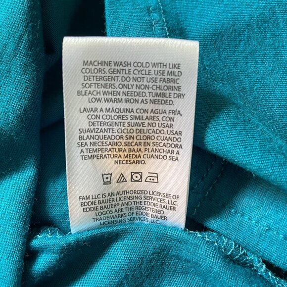 Eddie Bauer Womens Short Sleeve Soft T Shirt Tee Side Slits XL Blue u - Picture 6 of 9